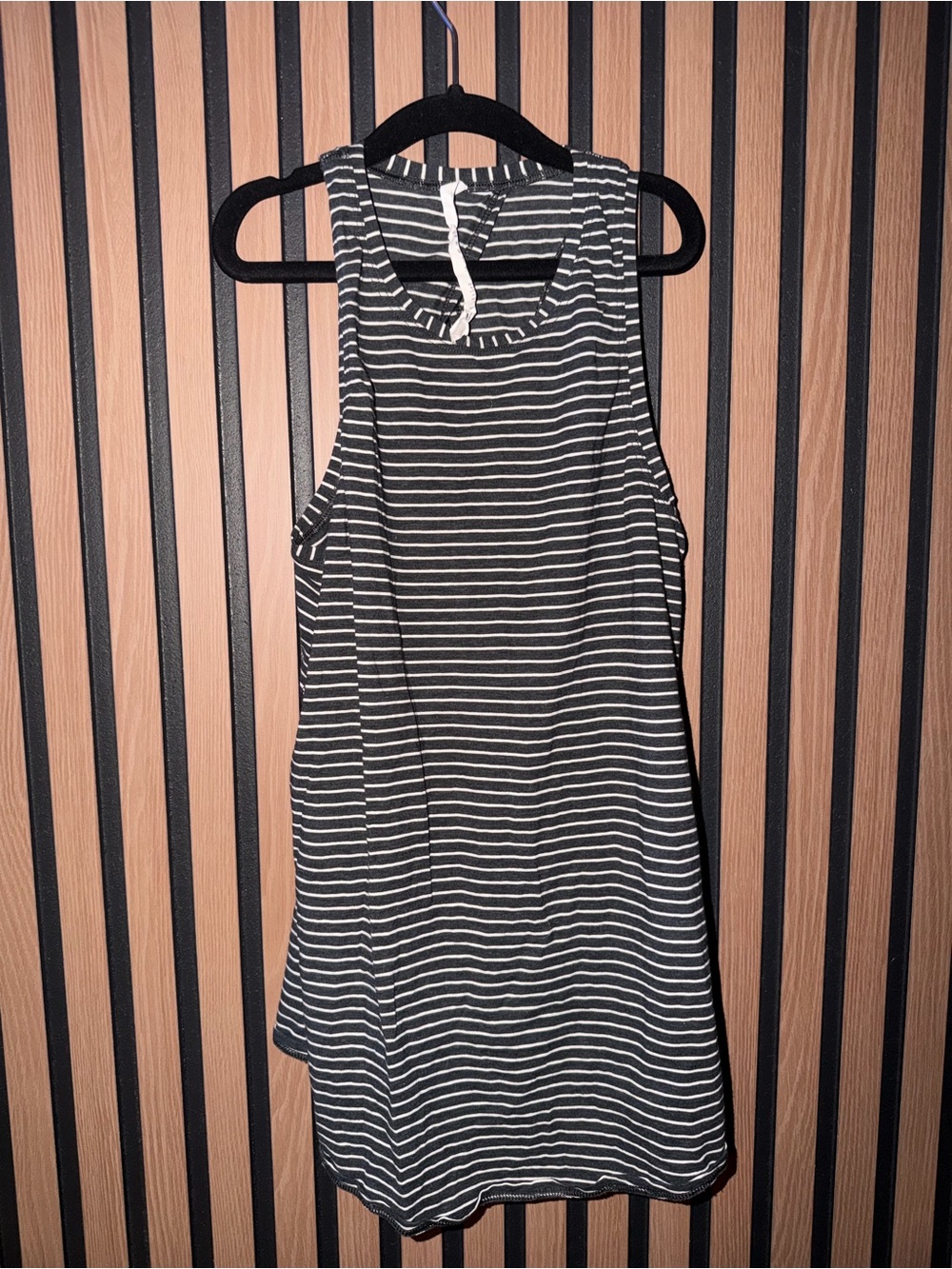 lululemon athletica Black and White Striped Racerback Tank